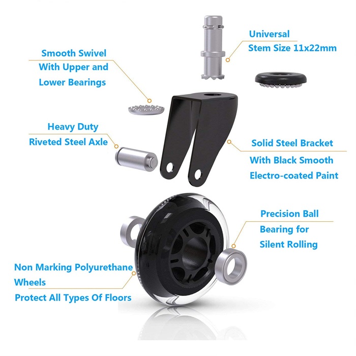 Buy 1PC 3Inch Replacement Wheels for Office Swivel Chair Roller